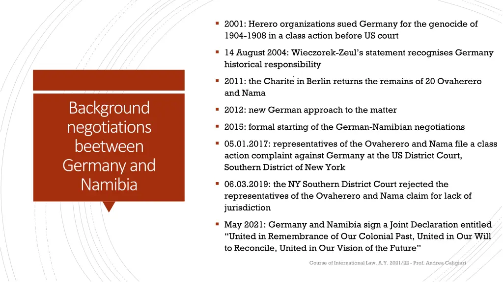 2001 herero organizations sued germany