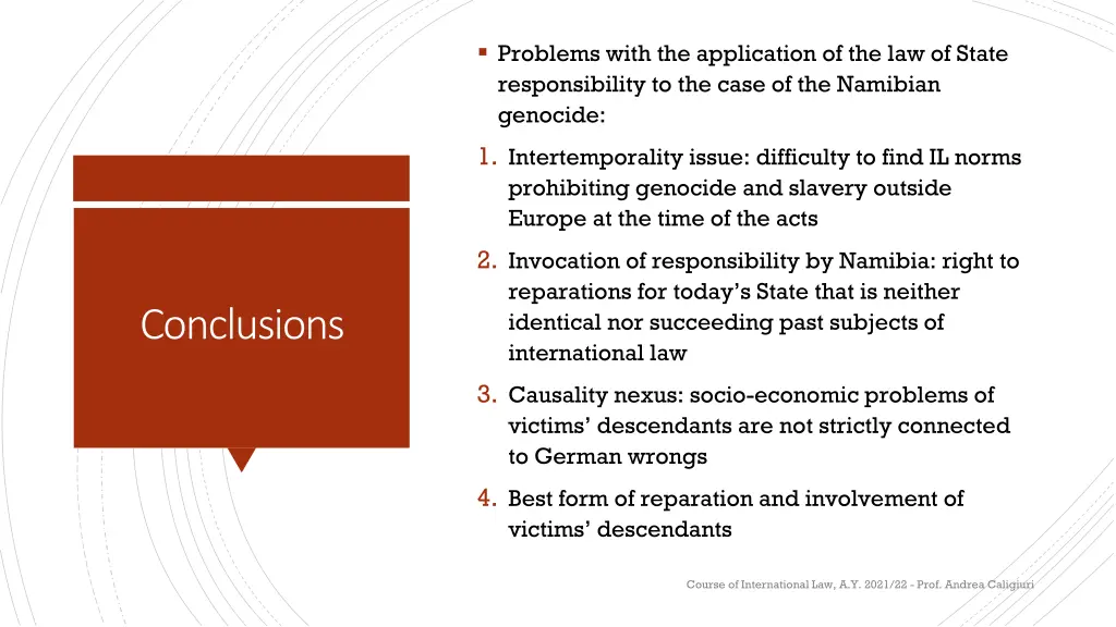 problems with the application of the law of state