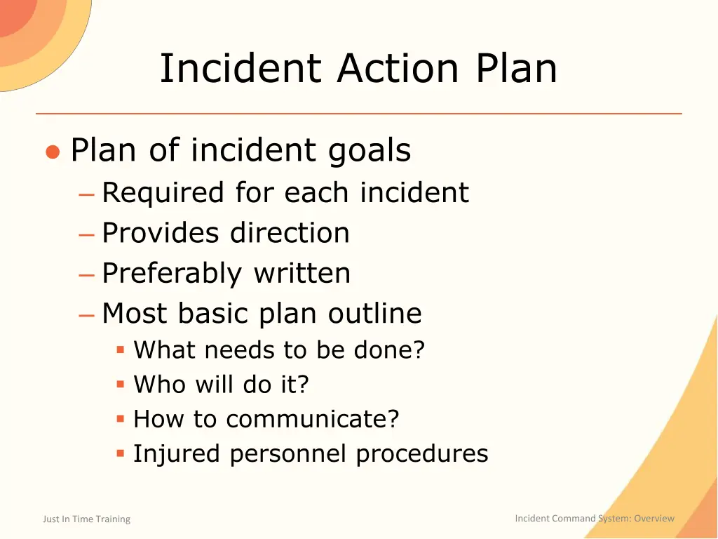 incident action plan