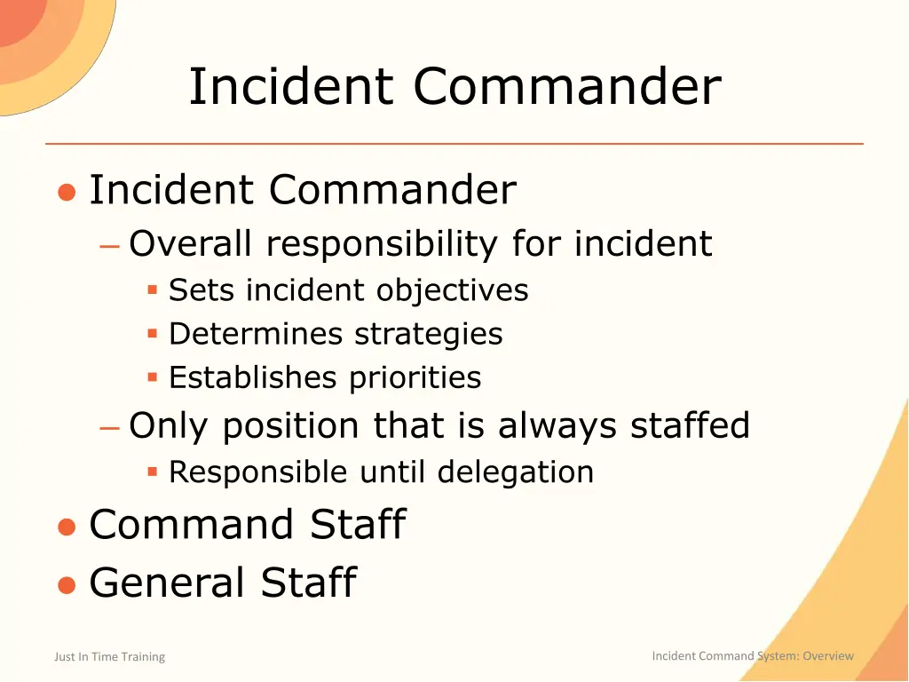 incident commander