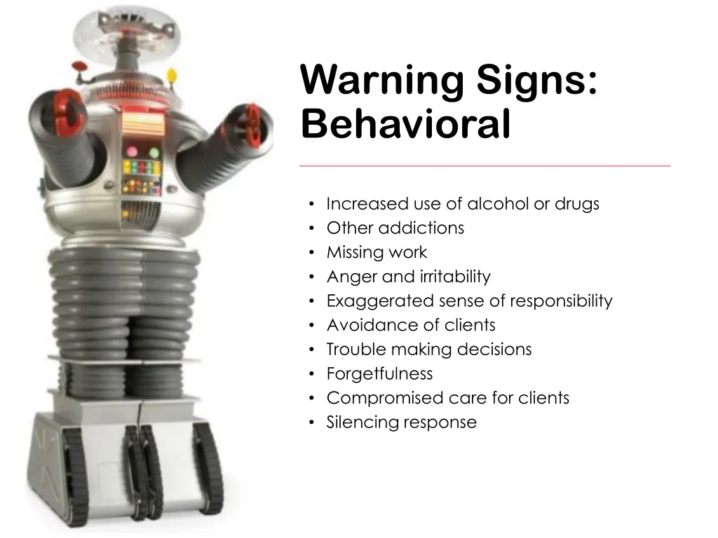 warning signs behavioral