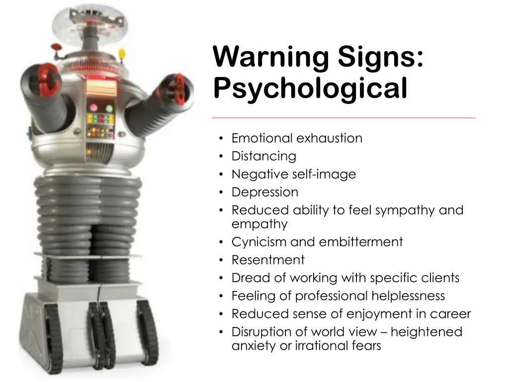 warning signs psychological