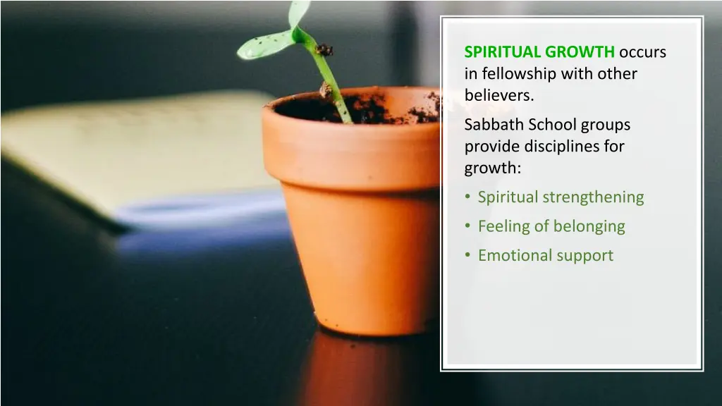 spiritual growth occurs in fellowship with other