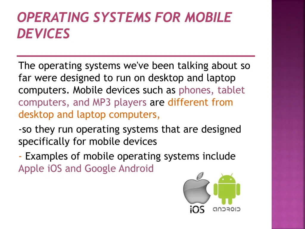 operating systems for mobile devices