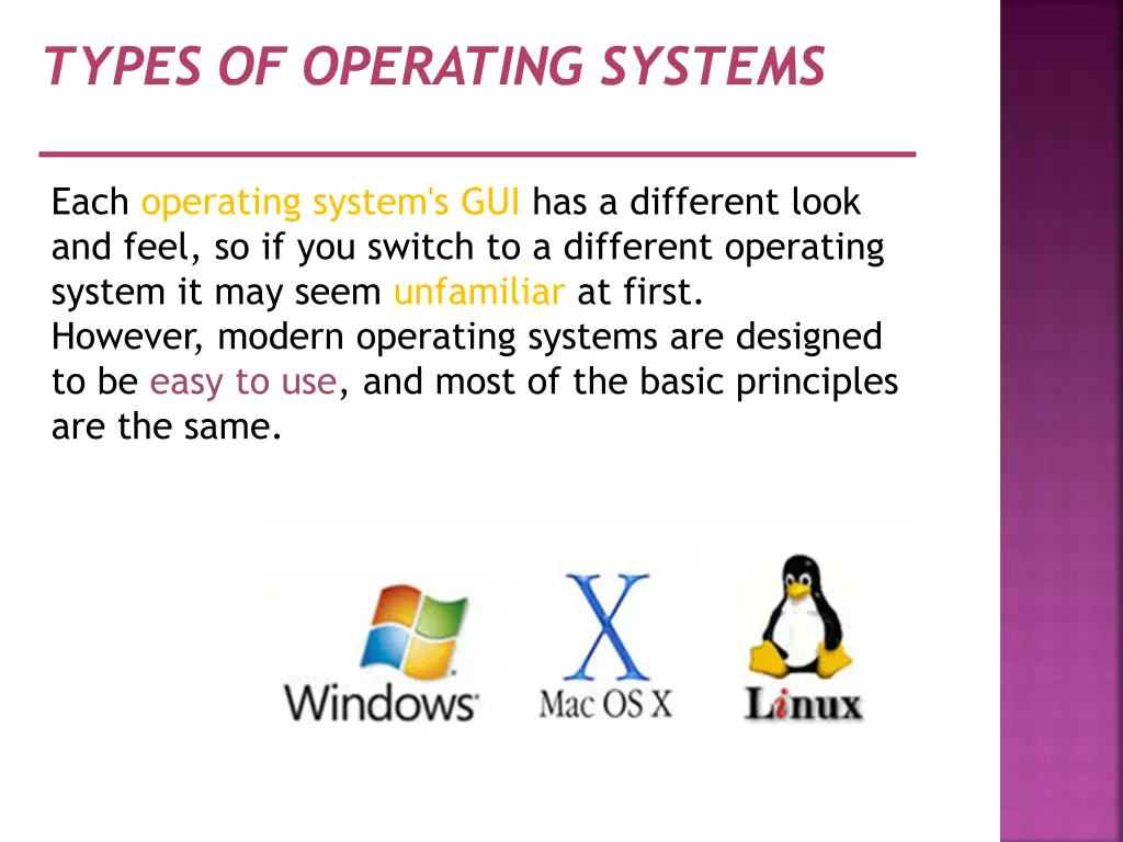 types of operating systems 2