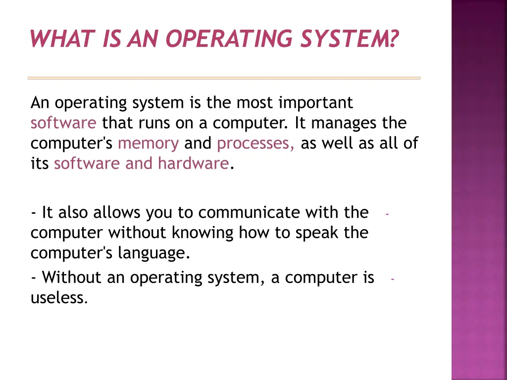 what is an operating system