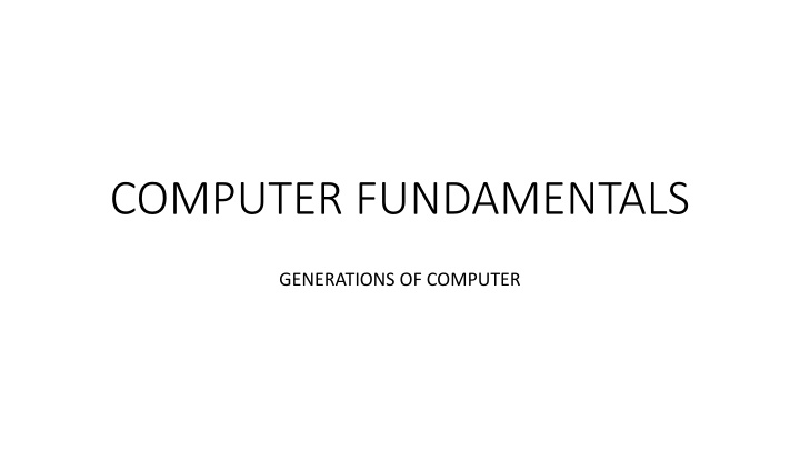 computer fundamentals