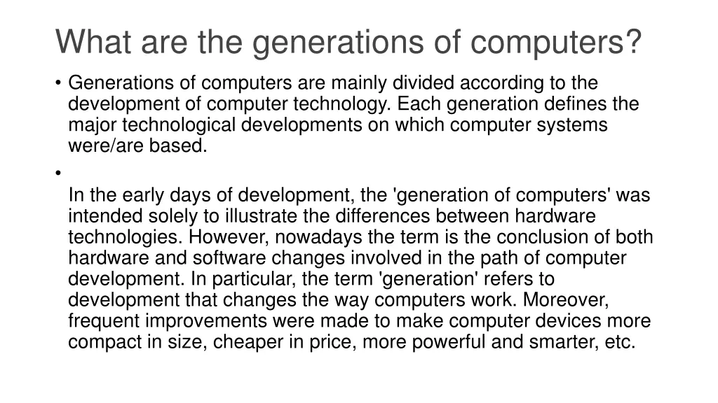 what are the generations of computers