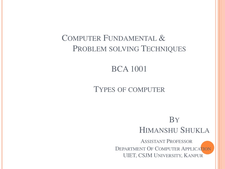 c omputer f undamental p roblem solving