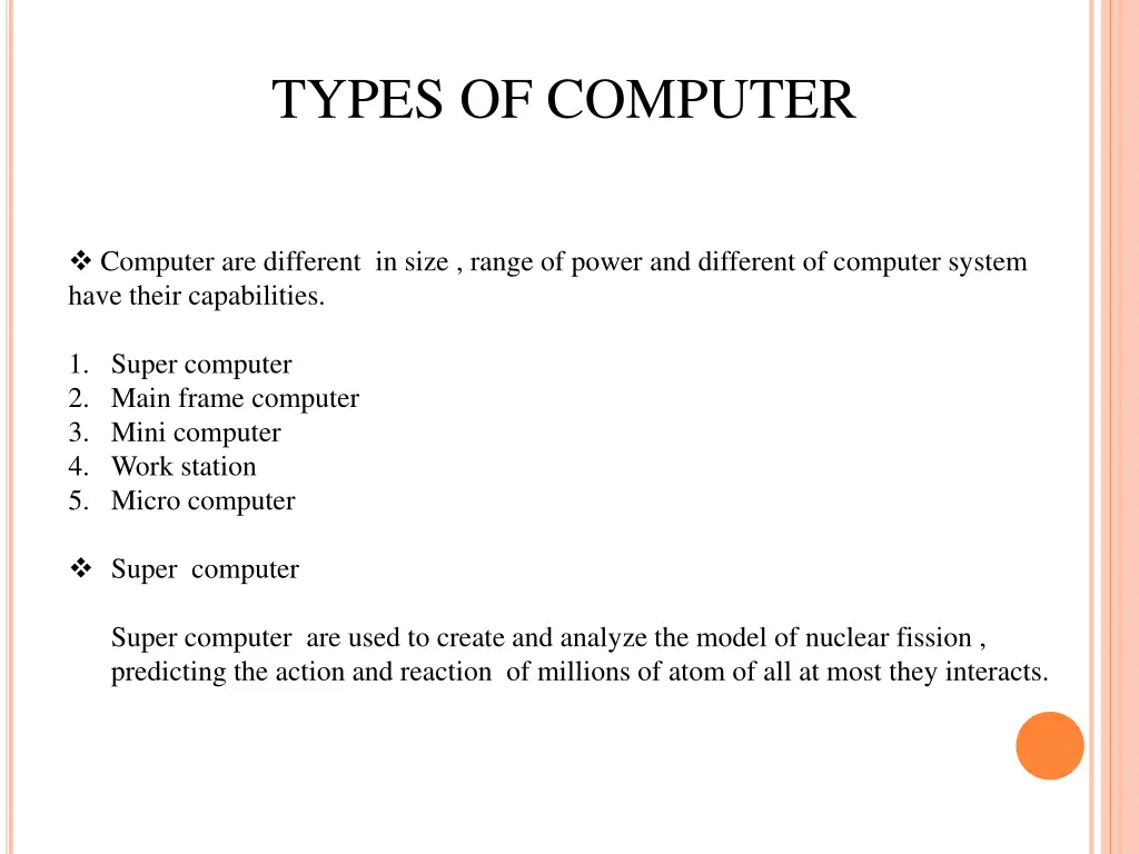 types of computer