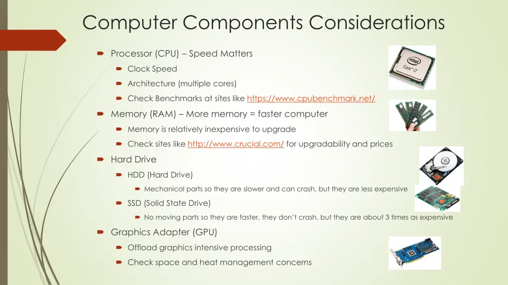 computer components considerations