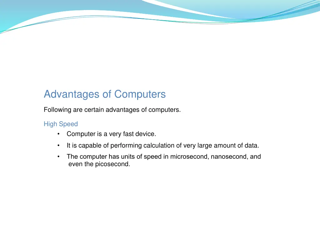 advantages of computers