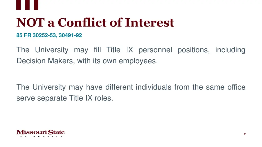 not a conflict of interest