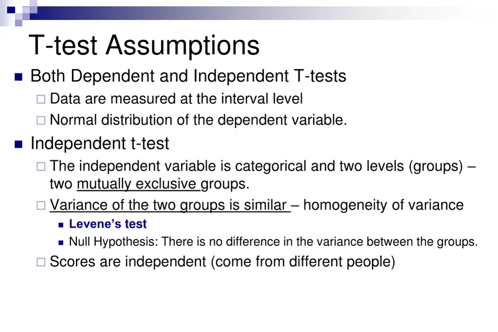 t test assumptions both dependent and independent