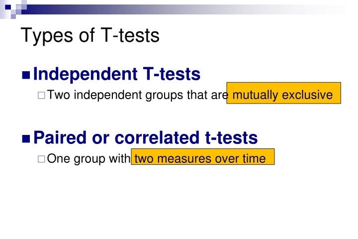 types of t tests