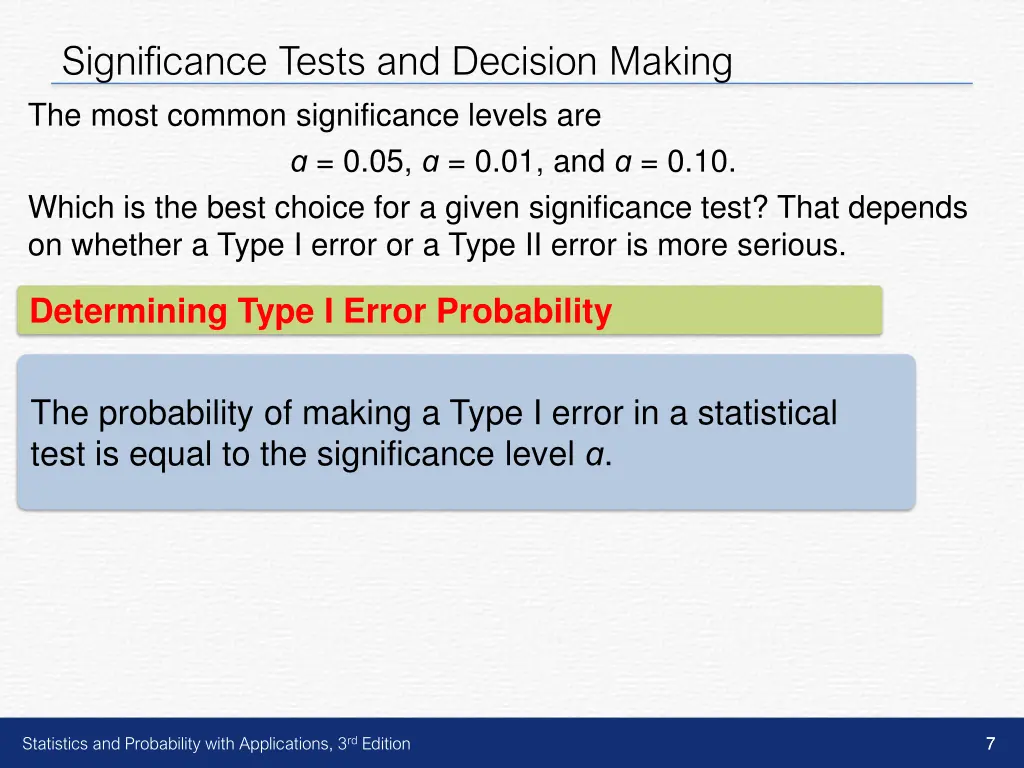 significance tests and decision making the most