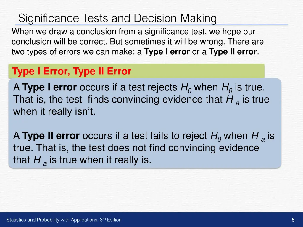 significance tests and decision making when