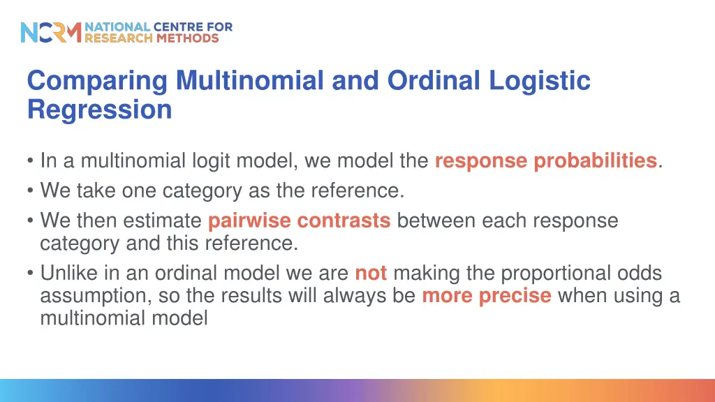 comparing multinomial and ordinal logistic