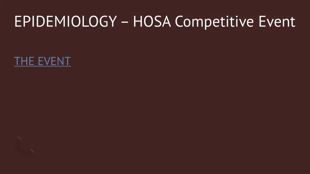 epidemiology hosa competitive event