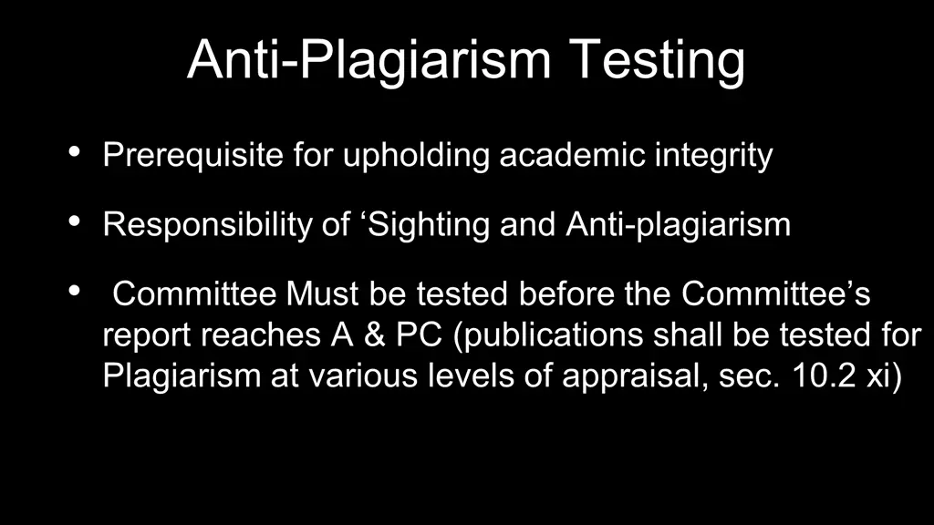 anti plagiarism testing