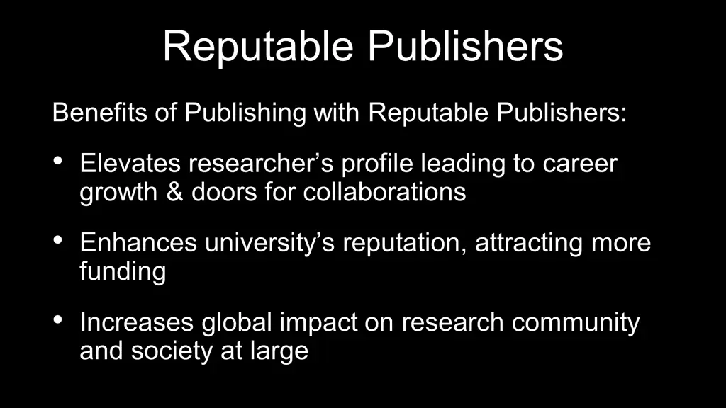 reputable publishers