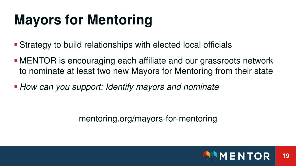 mayors for mentoring