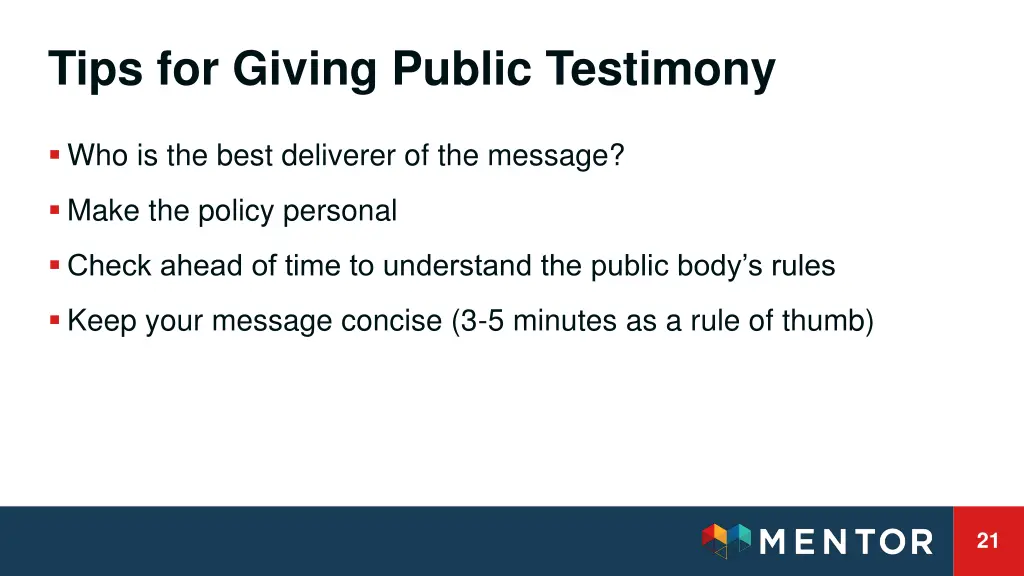 tips for giving public testimony