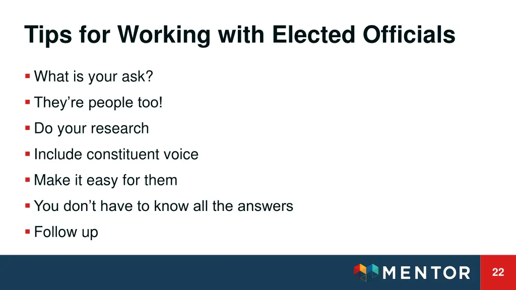 tips for working with elected officials