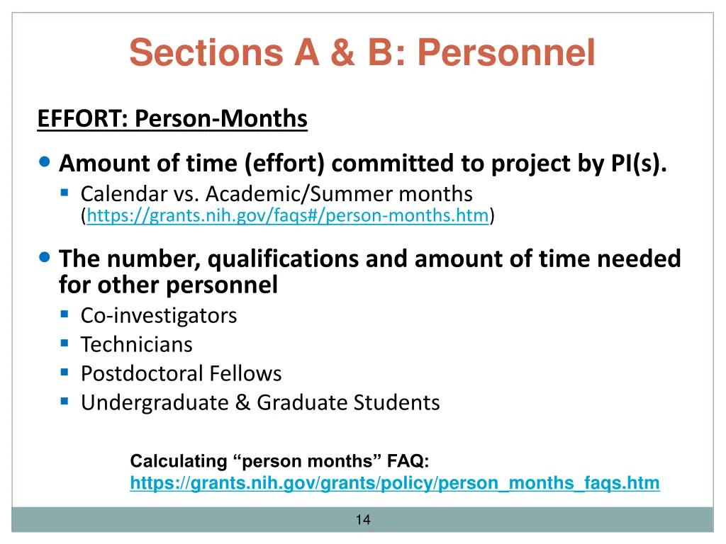 sections a b personnel