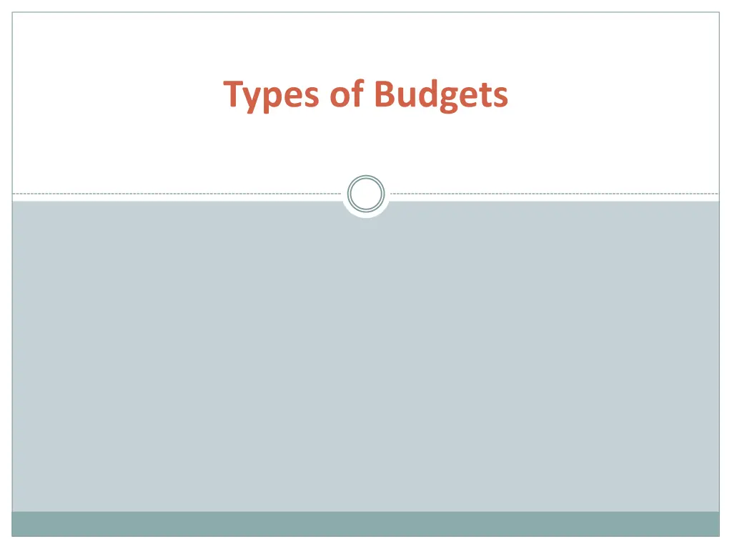 types of budgets