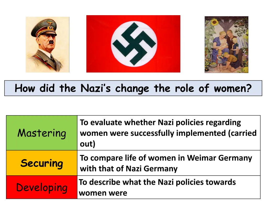 how did the nazi s change the role of women