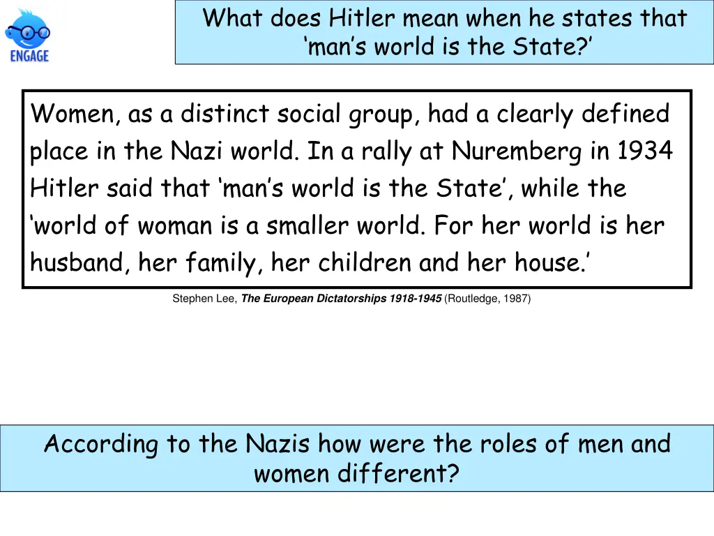 what does hitler mean when he states that