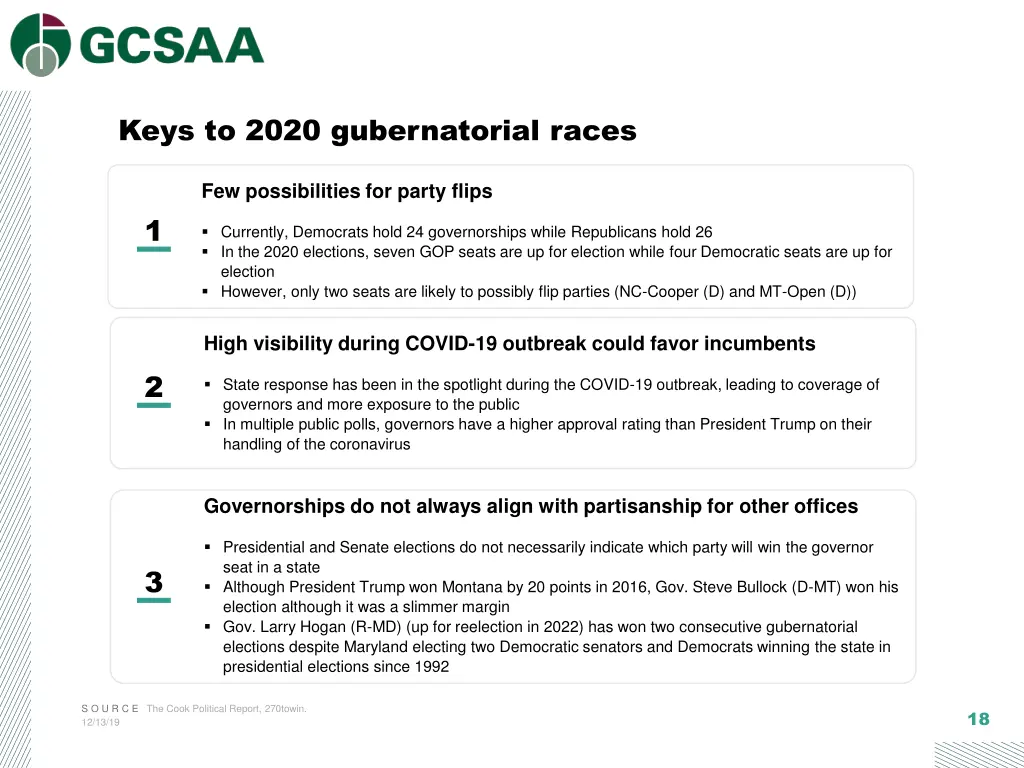 keys to 2020 gubernatorial races