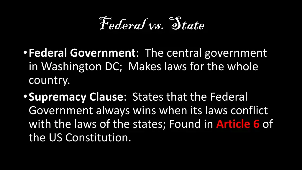 federal vs state