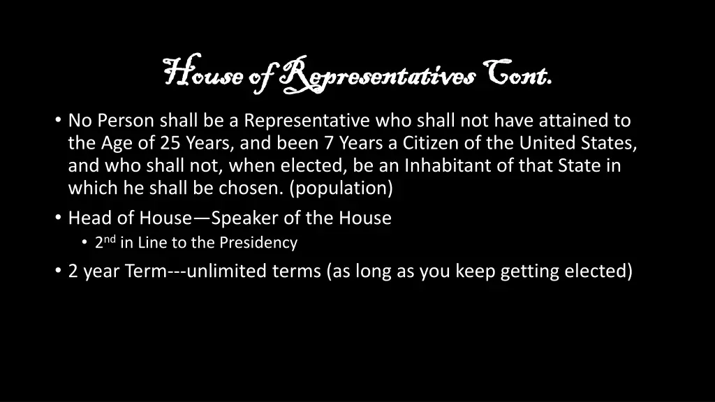 house of representatives cont house