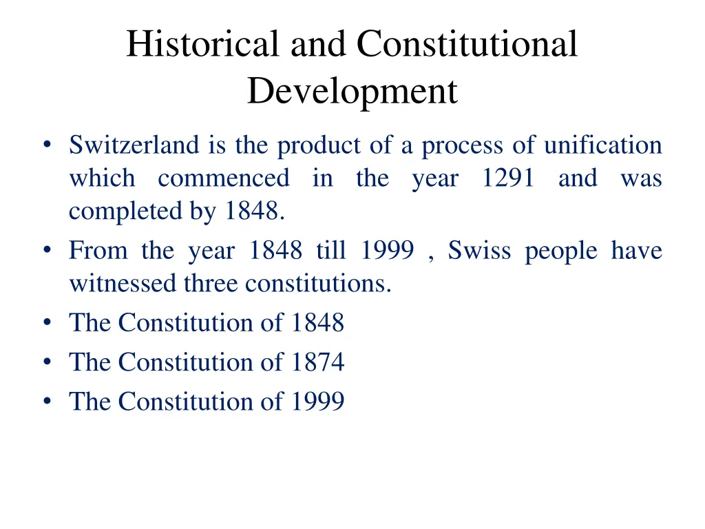 historical and constitutional development