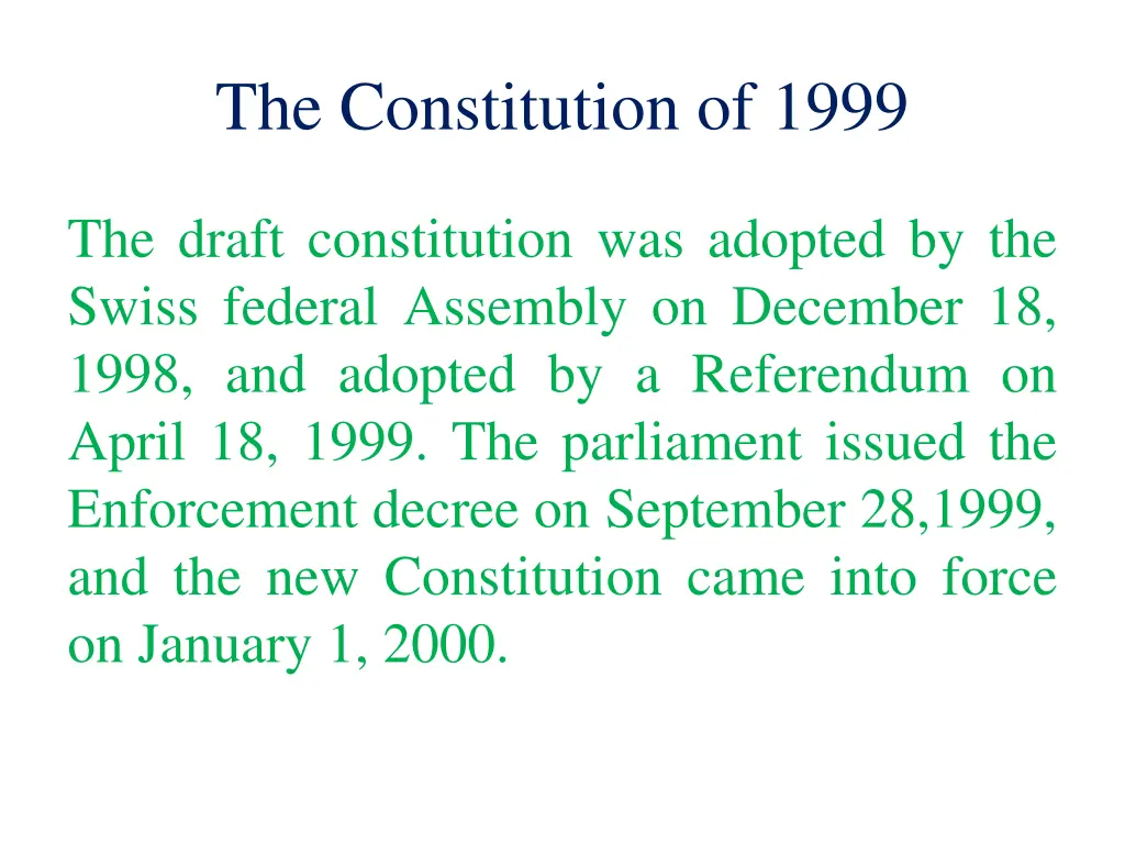 the constitution of 1999