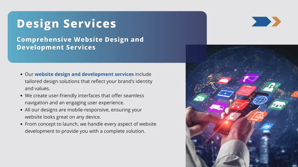 our website design and development services