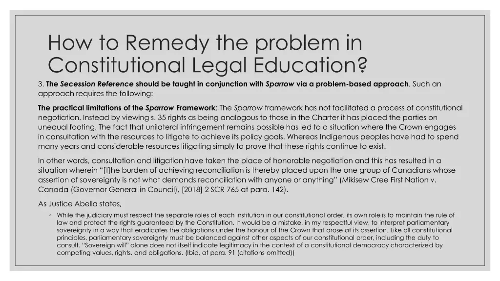 how to remedy the problem in constitutional legal 3