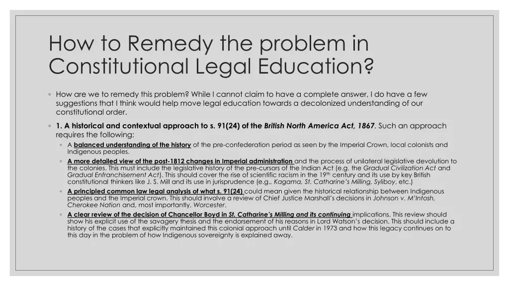 how to remedy the problem in constitutional legal