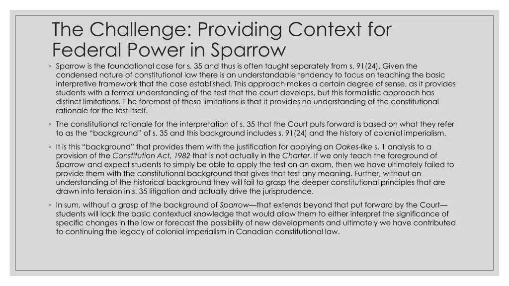 the challenge providing context for federal power