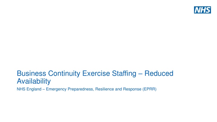 business continuity exercise staffing reduced