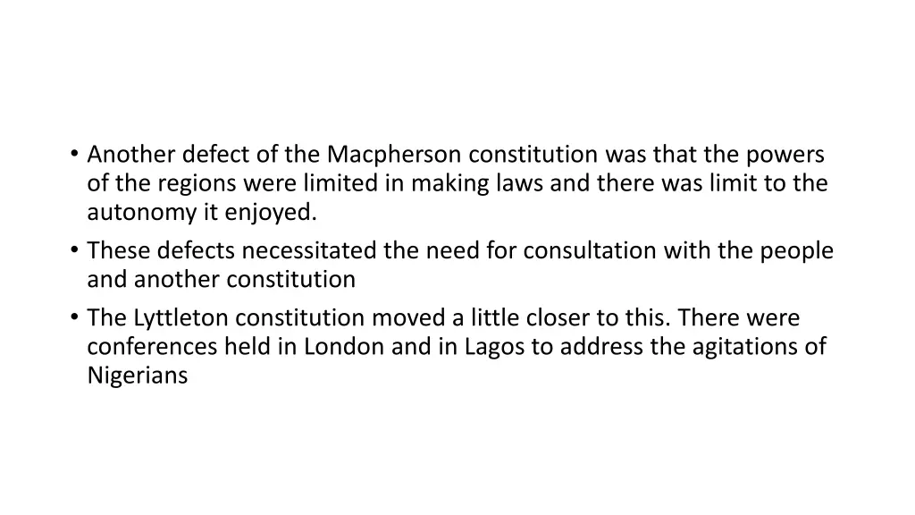 another defect of the macpherson constitution