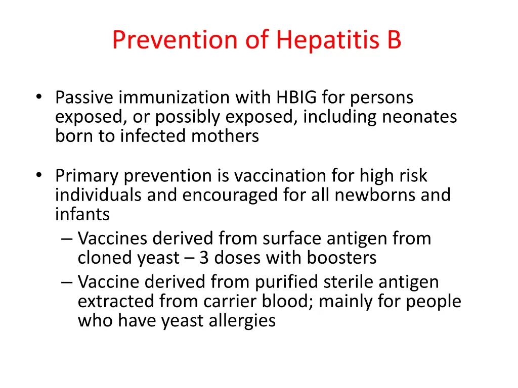 prevention of hepatitis b