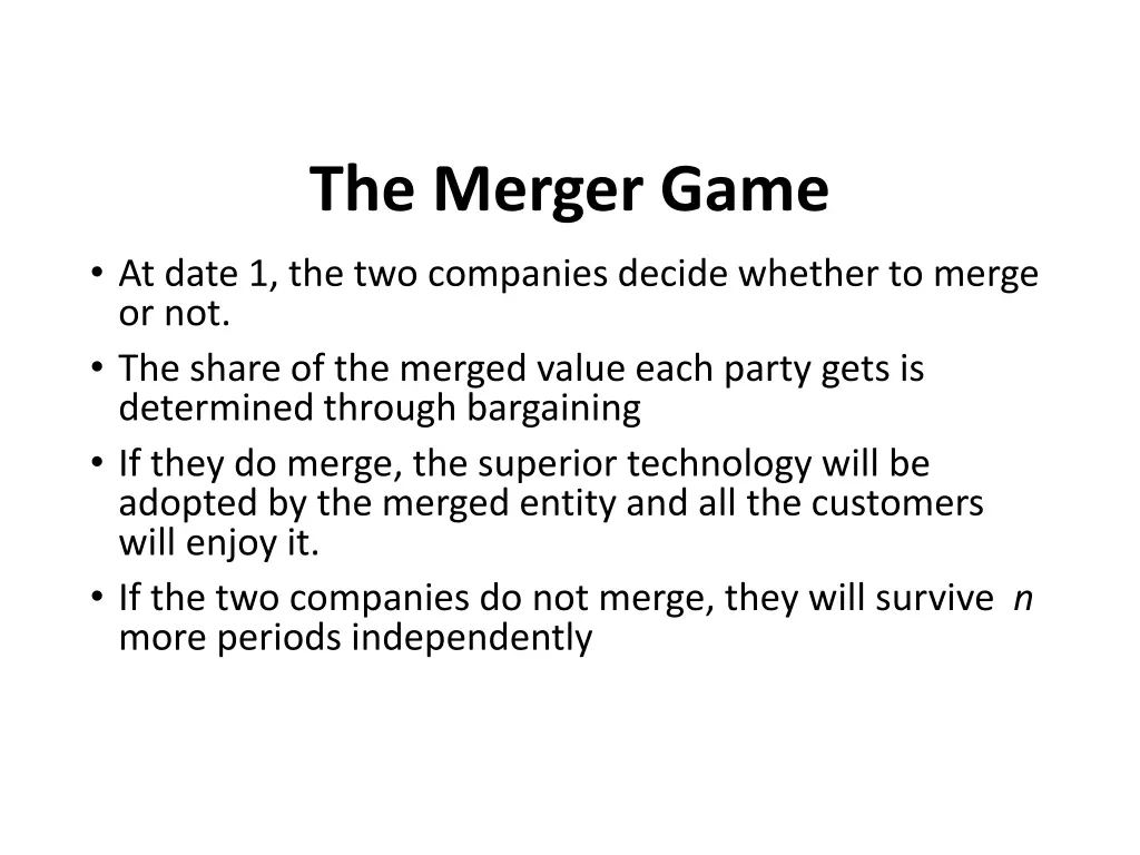 the merger game