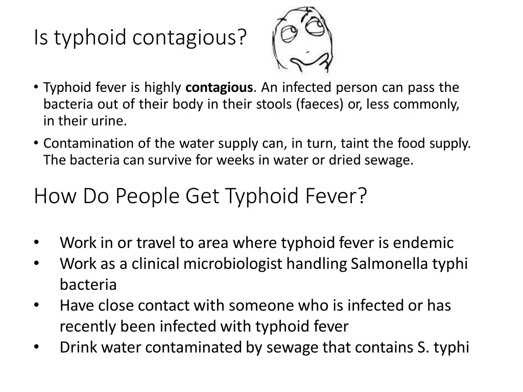 is typhoid contagious