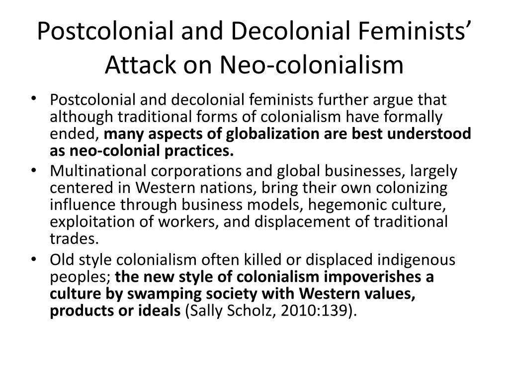 postcolonial and decolonial feminists attack