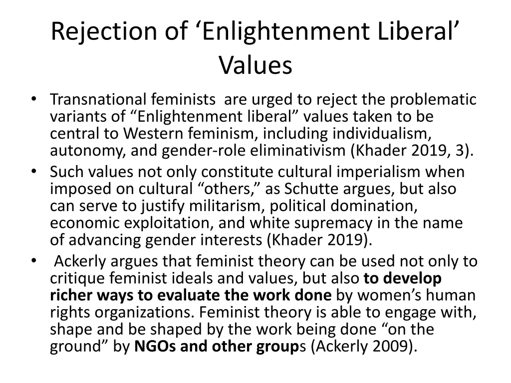 rejection of enlightenment liberal values