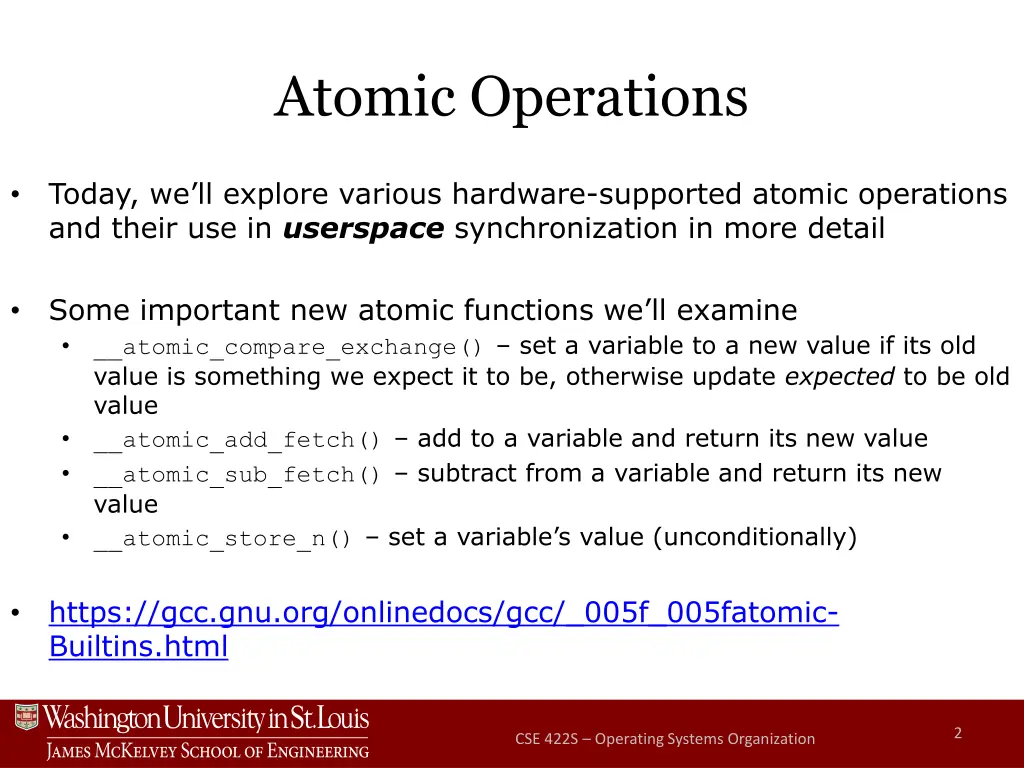 atomic operations