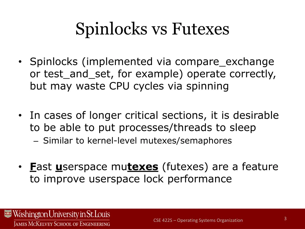 spinlocks vs futexes